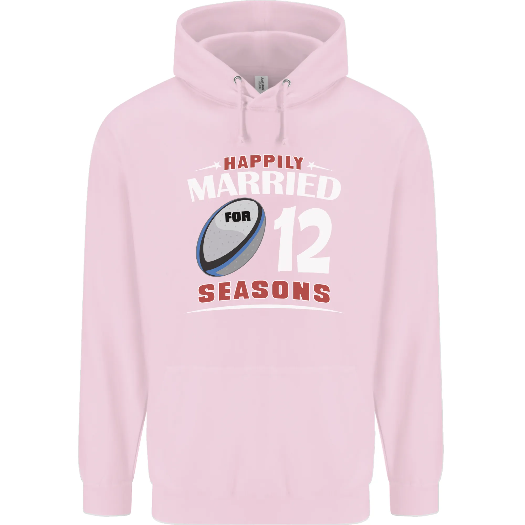 12 Year Wedding Anniversary 12th Rugby Mens 80% Cotton Hoodie