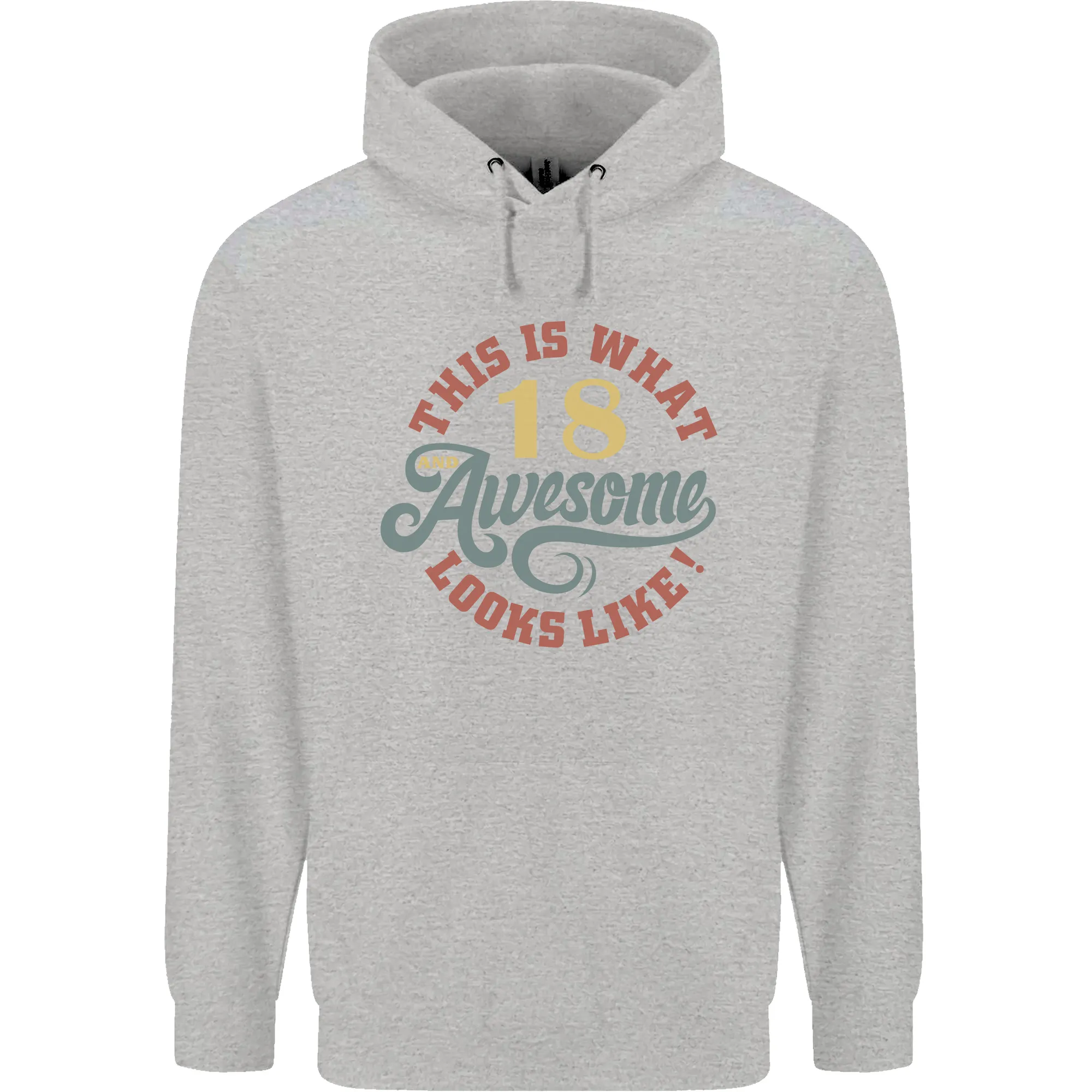 18th Birthday 80 Year Old Awesome Looks Like Mens 80% Cotton Hoodie