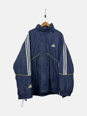 90's Adidas Embroidered Vintage Thick Puffer Jacket with Hood Size 2XL