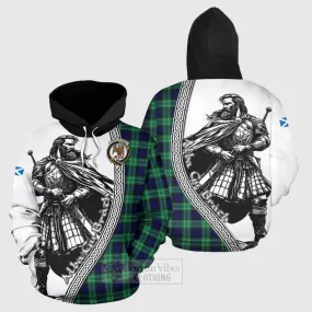 Abercrombie Tartan Clan Crest Hoodie with Highlander Warrior Celtic Style