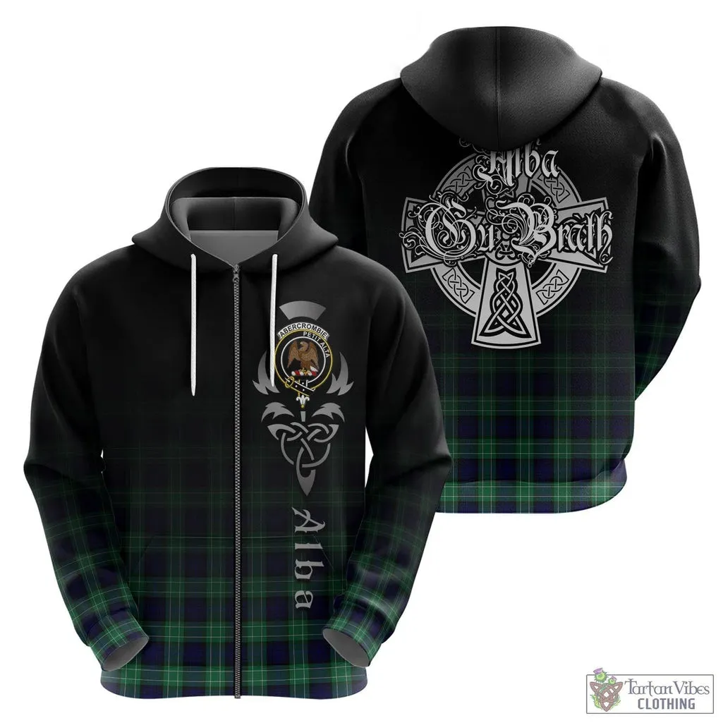 Abercrombie Tartan Hoodie Featuring Alba Gu Brath Family Crest Celtic Inspired