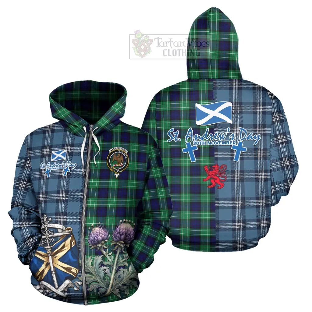 Abercrombie Tartan Hoodie Happy St. Andrew's Day Half Tartan Style