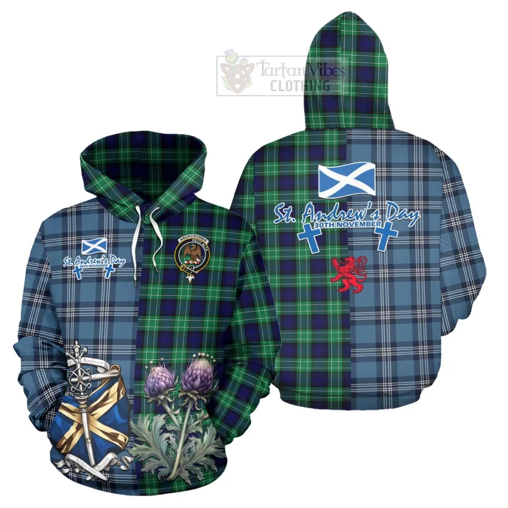 Abercrombie Tartan Hoodie Happy St. Andrew's Day Half Tartan Style