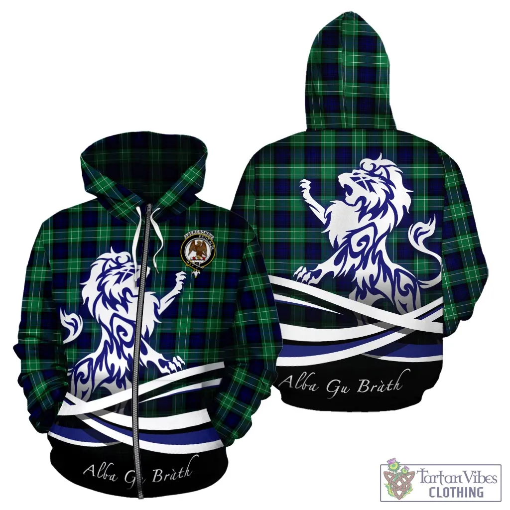 Abercrombie Tartan Hoodie with Alba Gu Brath Regal Lion Emblem