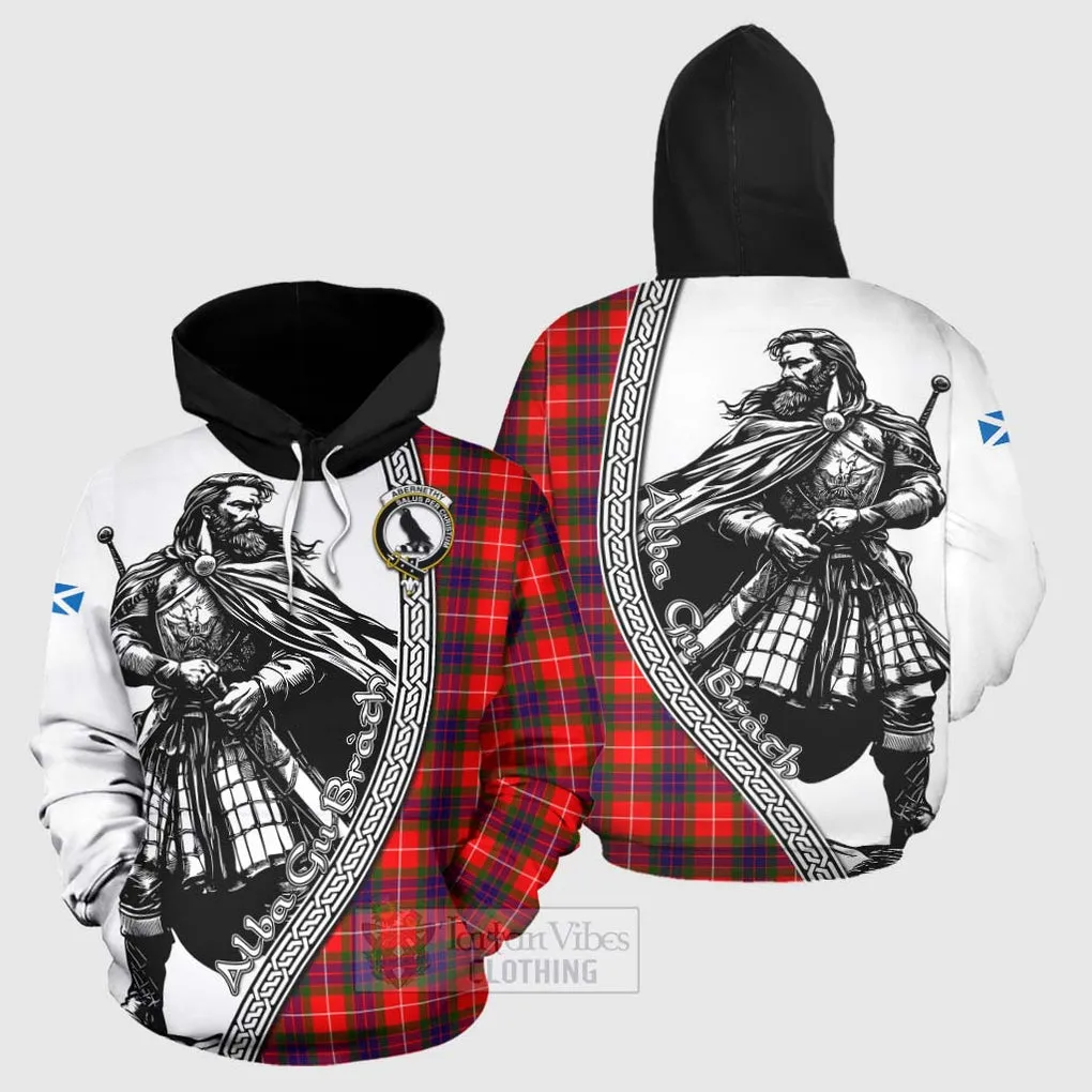 Abernethy Tartan Clan Crest Hoodie with Highlander Warrior Celtic Style