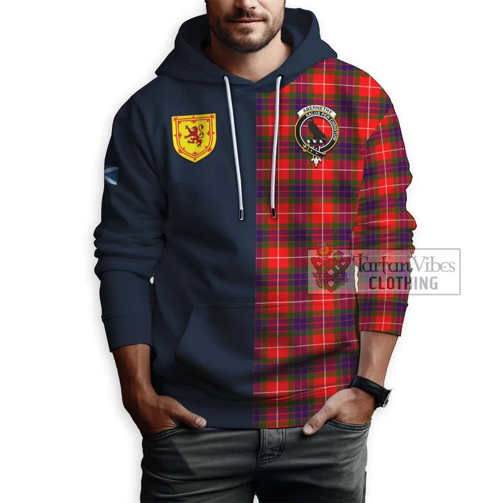 Abernethy Tartan Hoodie Alba with Scottish Lion Royal Arm Half Style