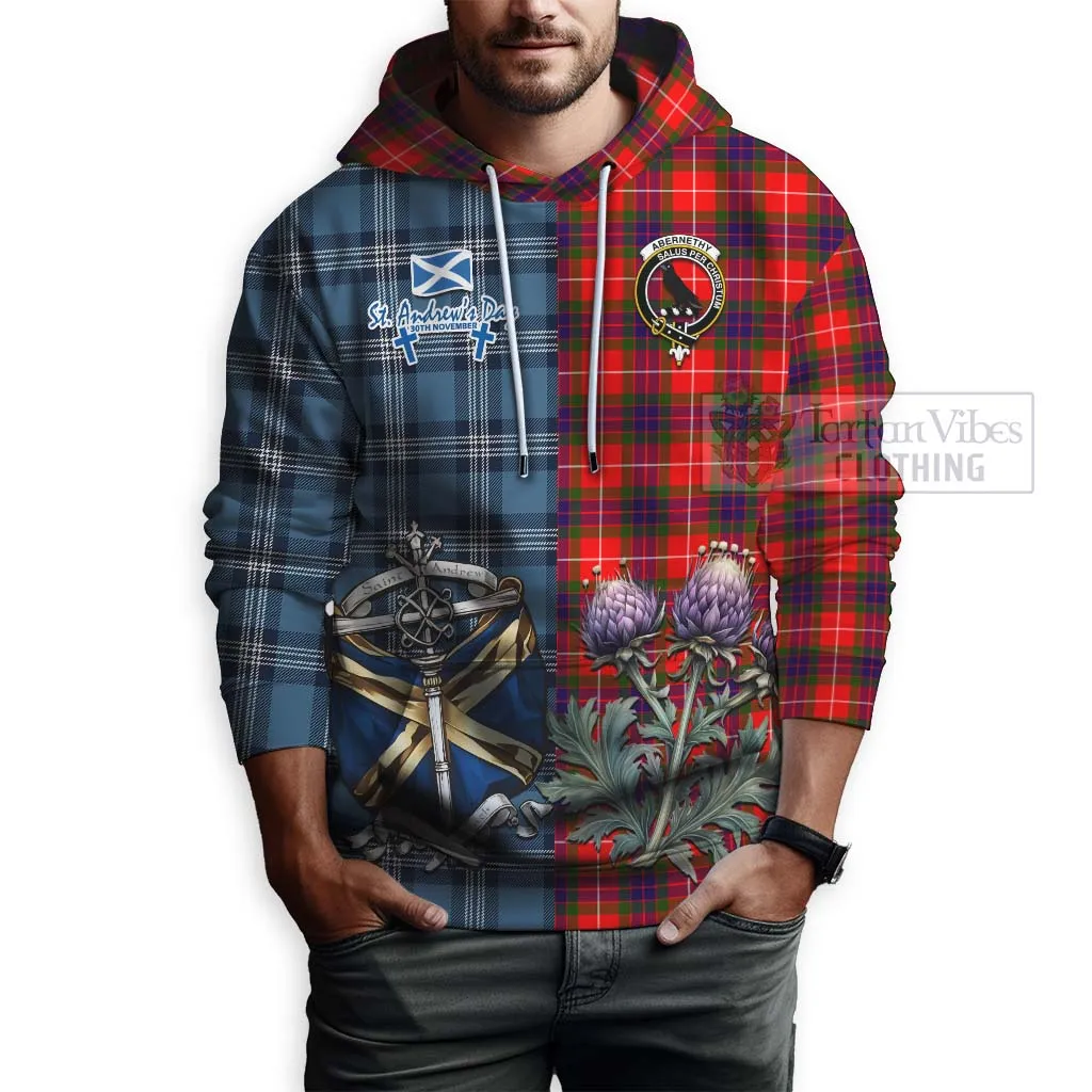 Abernethy Tartan Hoodie Happy St. Andrew's Day Half Tartan Style