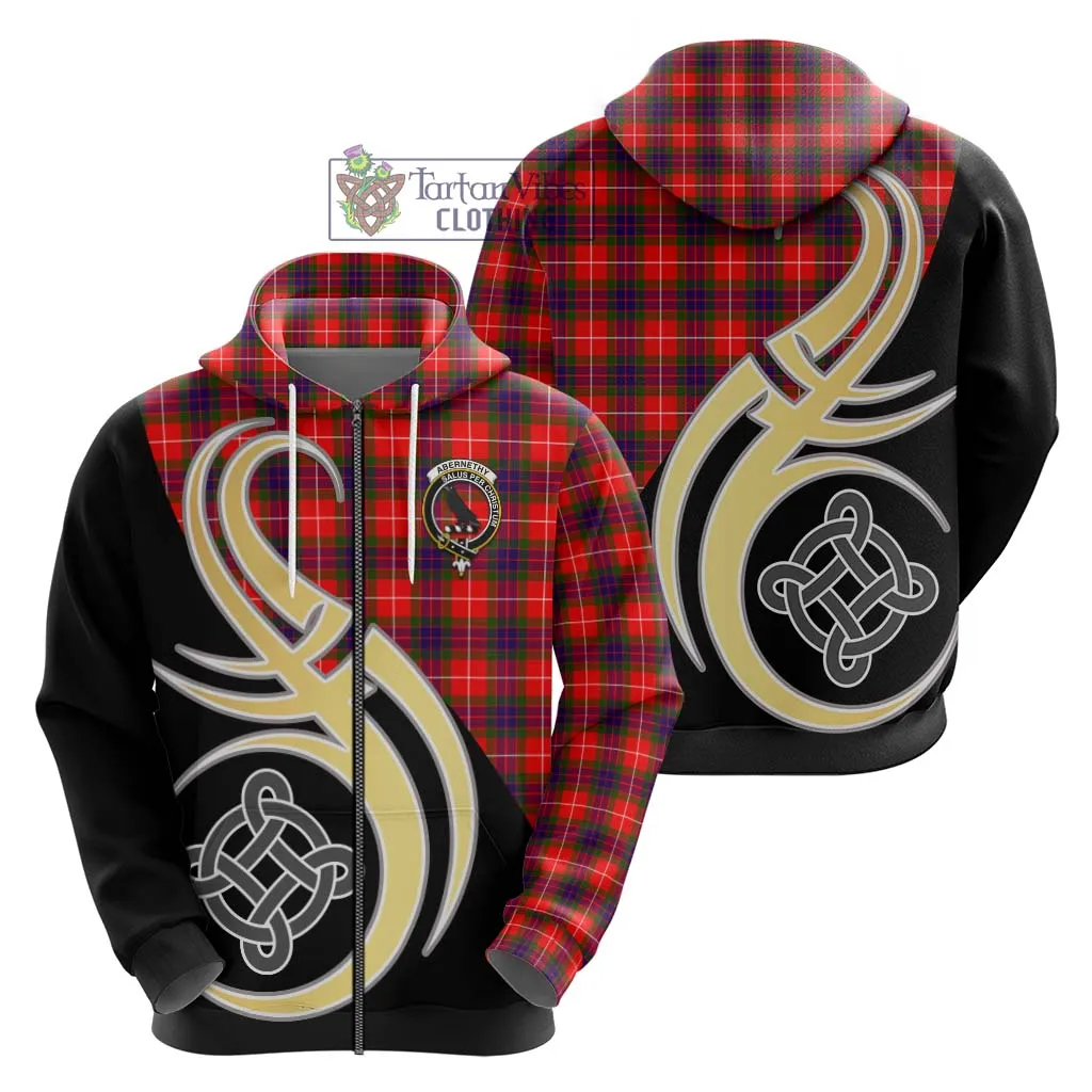 Abernethy Tartan Hoodie with Family Crest and Celtic Symbol Style