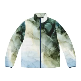 Abstract Landscape Painting Puffer Jacket | Colorful Modern Design