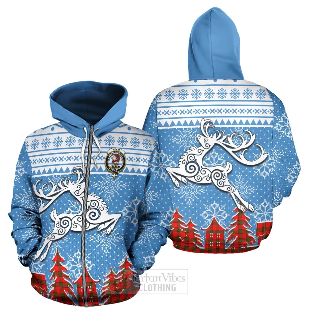 Adair Clan Christmas Hoodie Celtic Reindeer Style