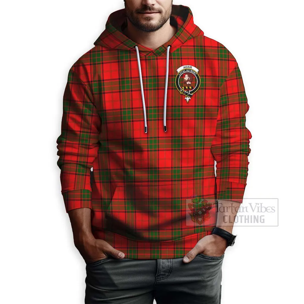 Adair Tartan Hoodie with Family Crest Celtic Skull Style