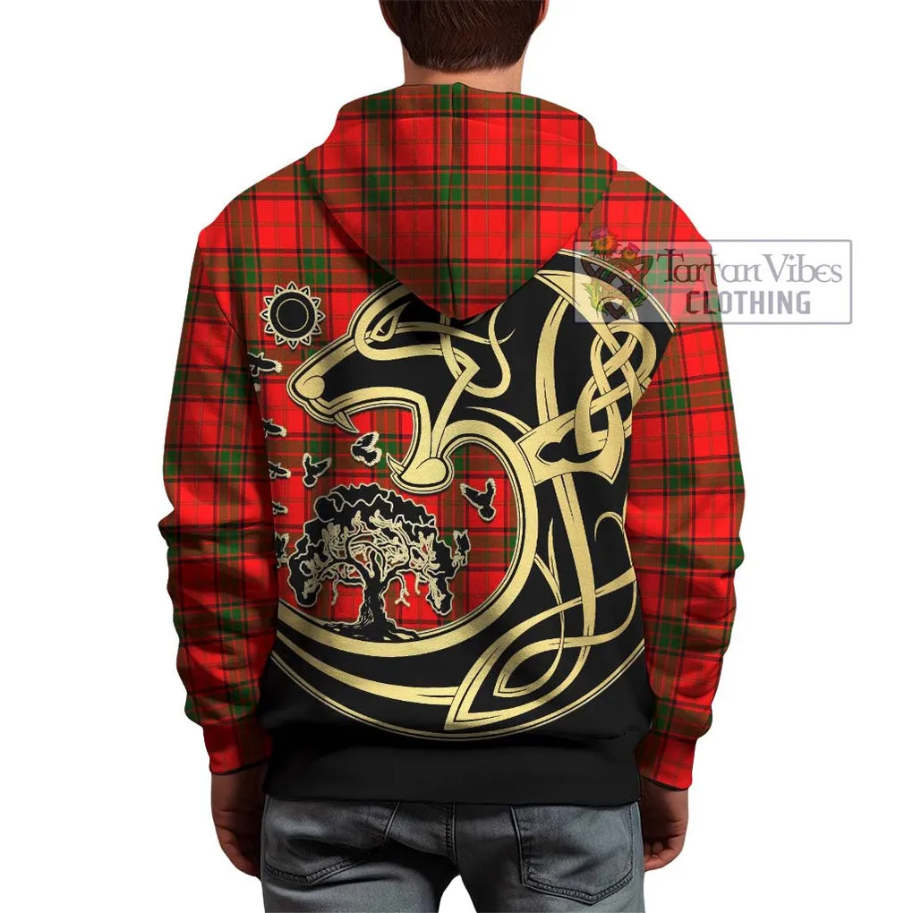 Adair Tartan Hoodie with Family Crest Celtic Wolf Style