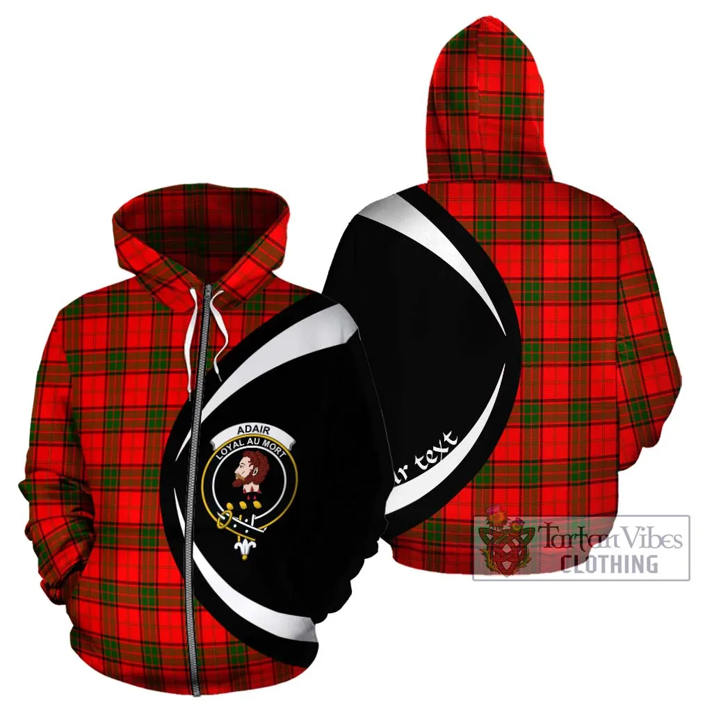 Adair Tartan Hoodie with Family Crest Circle Style