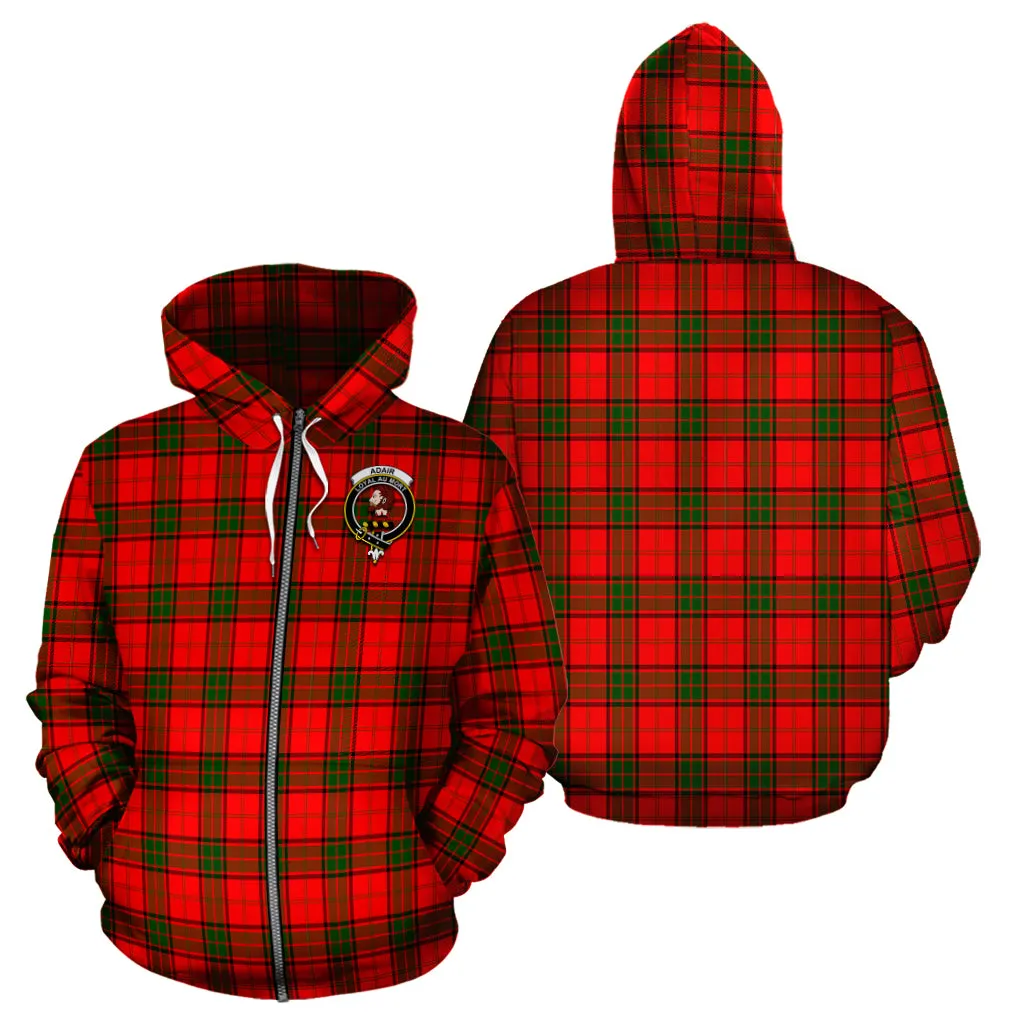 Adair Tartan Hoodie with Family Crest