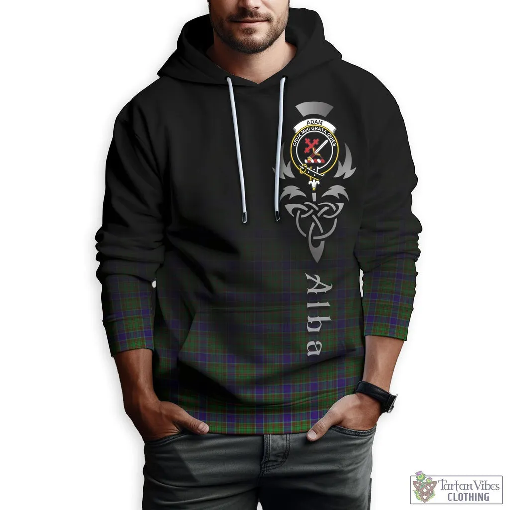 Adam Tartan Hoodie Featuring Alba Gu Brath Family Crest Celtic Inspired