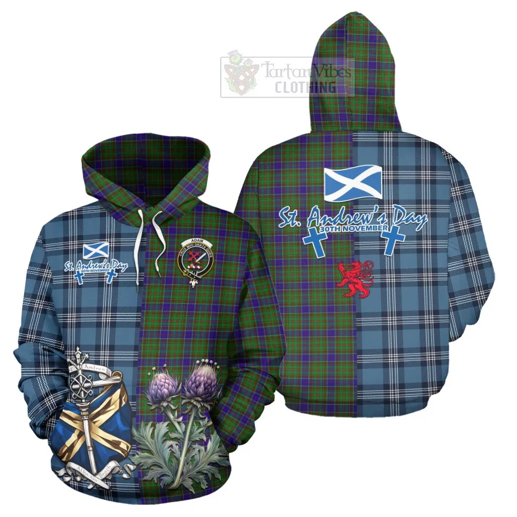 Adam Tartan Hoodie Happy St. Andrew's Day Half Tartan Style