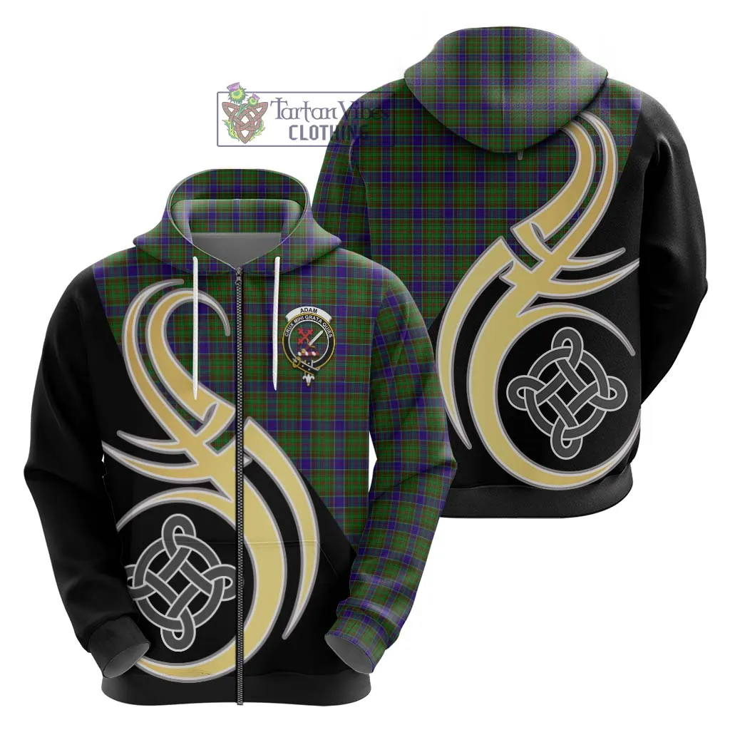 Adam Tartan Hoodie with Family Crest and Celtic Symbol Style