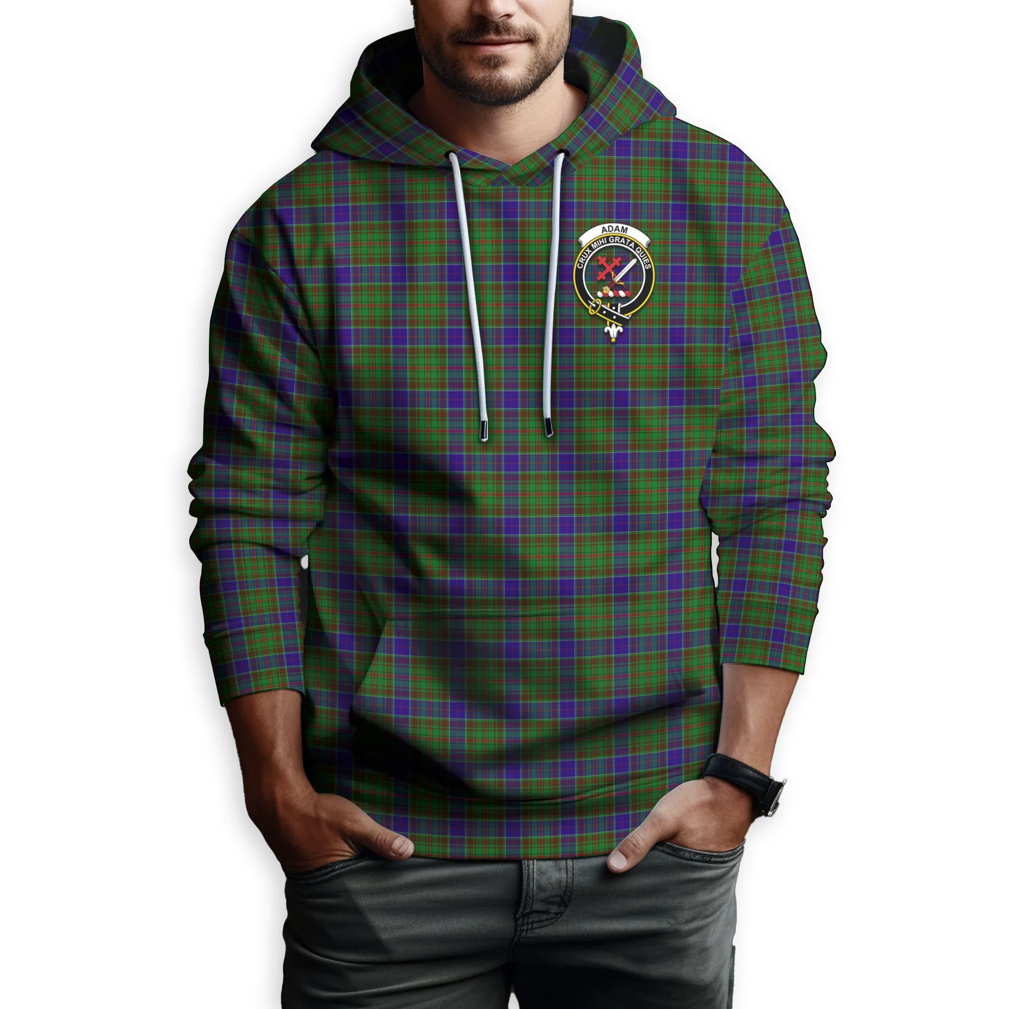 Adam Tartan Hoodie with Family Crest