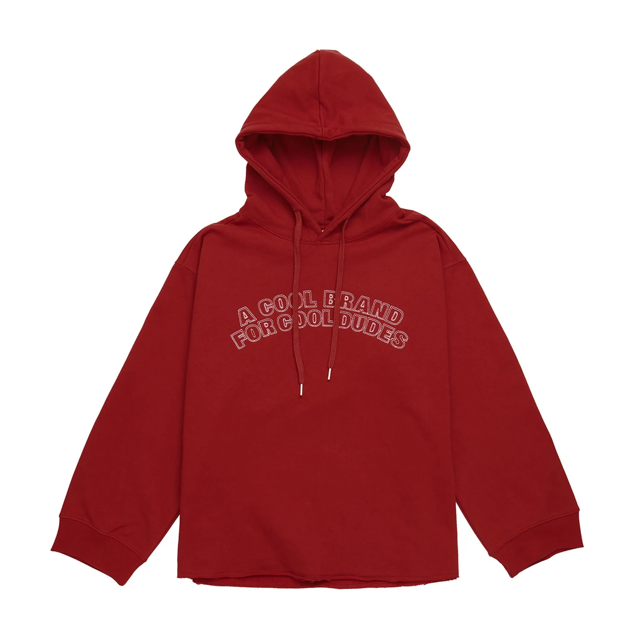 ADD Slogan Crop Hoodie Red