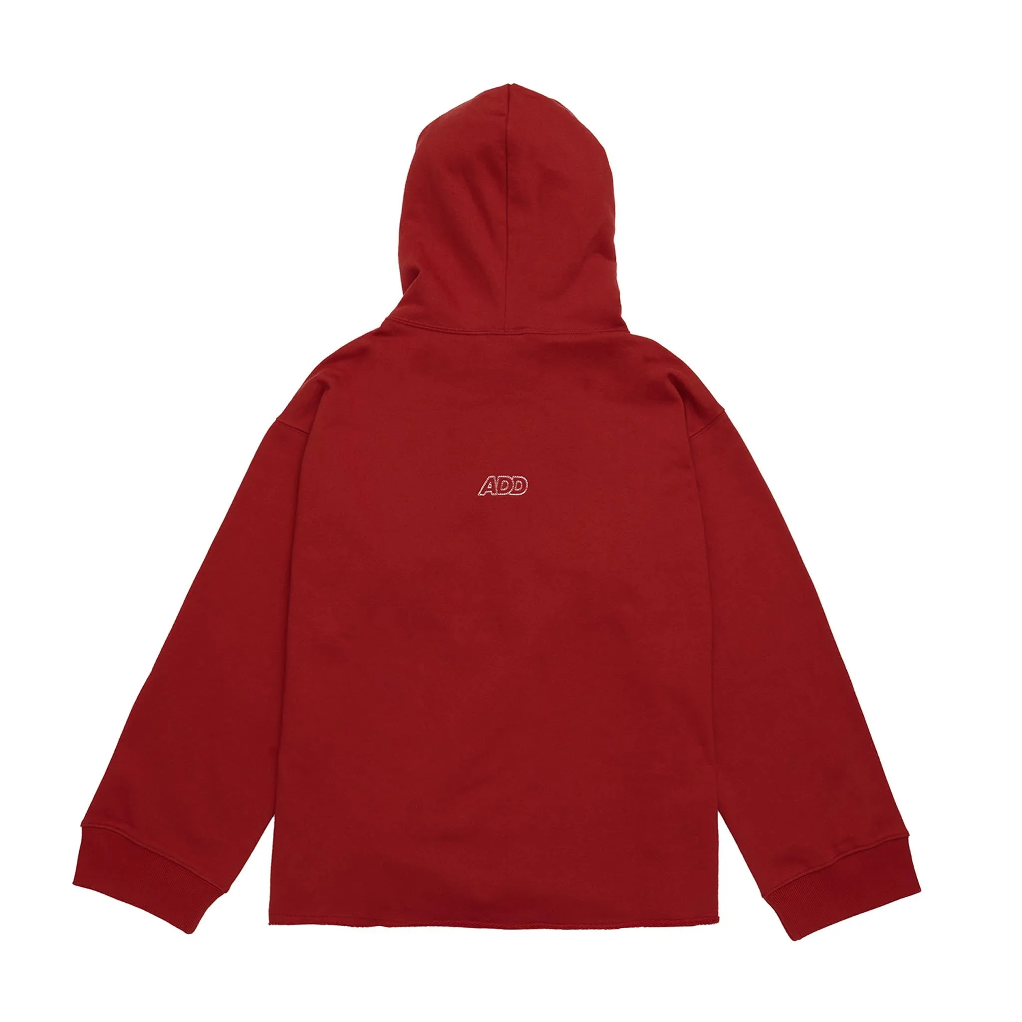 ADD Slogan Crop Hoodie Red