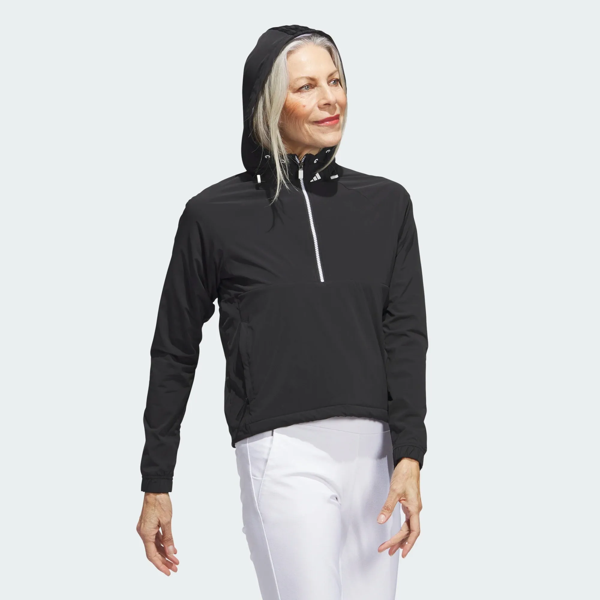 ADIDAS VESTE FEMME 1/4 ZIP A CAPUCHE NOIRE