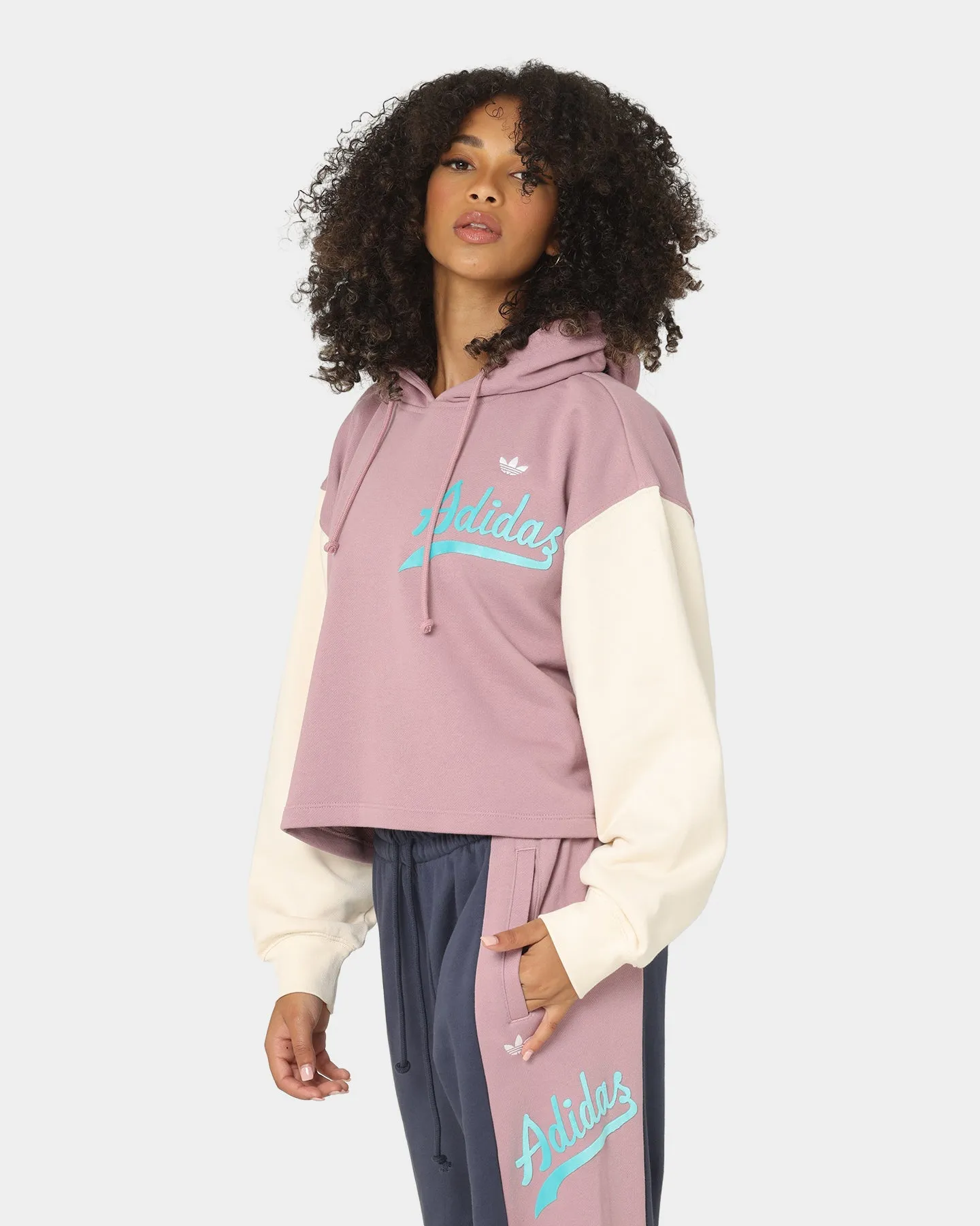 Adidas Women's Modern B-Ball Hoodie Magic Mauve/Wonder White