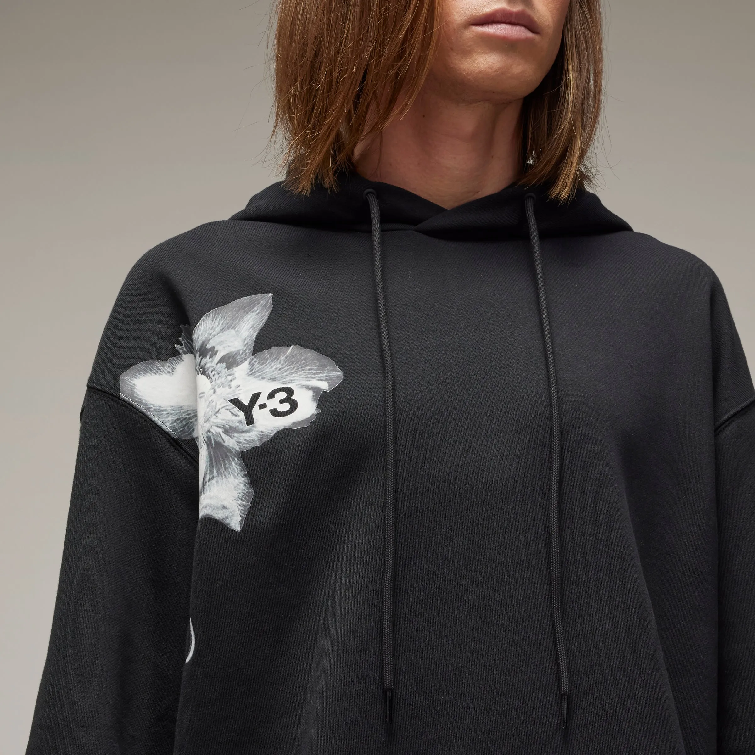 ADIDAS Y-3 Graphic French Terry Hoodie Black