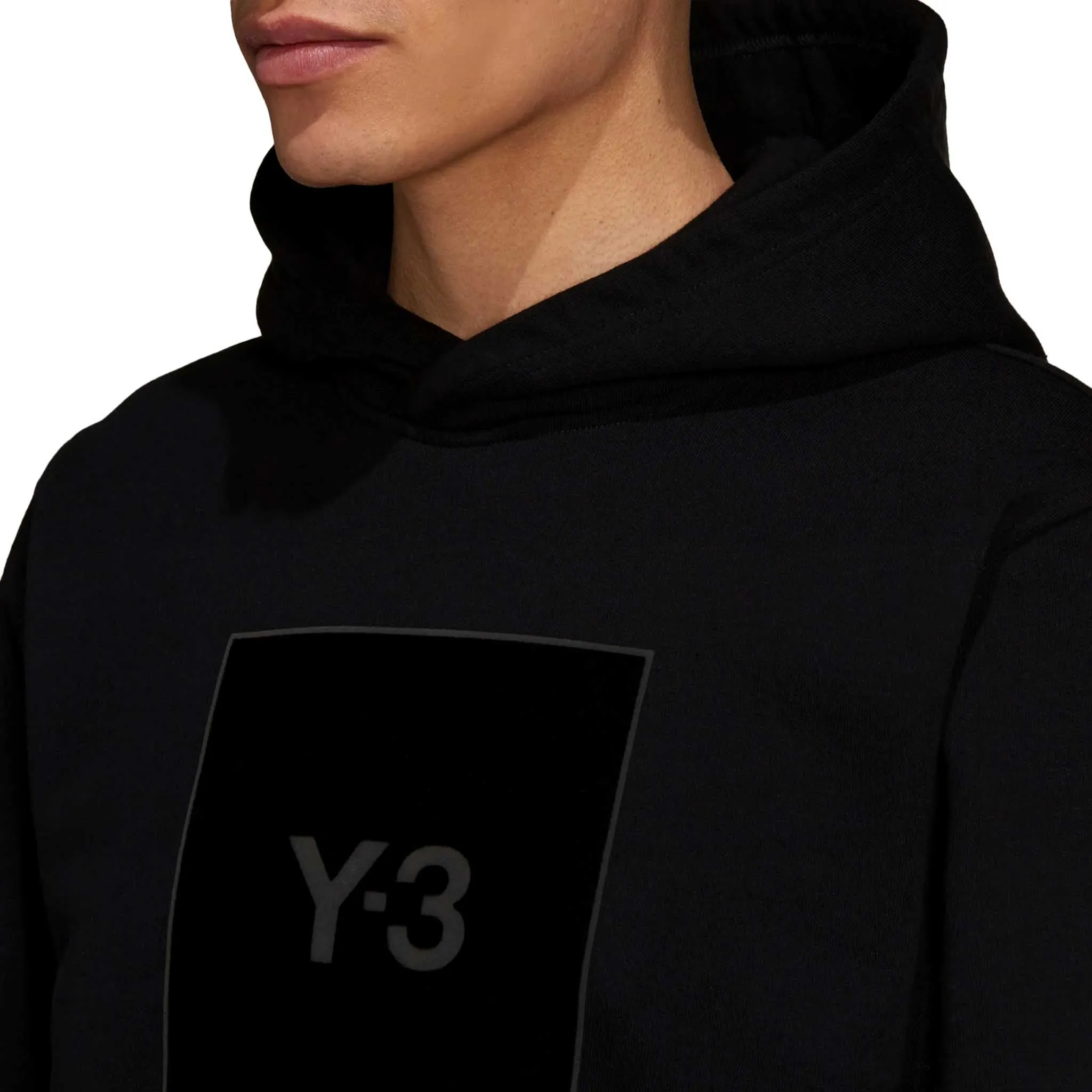 ADIDAS Y-3 Square Label Graphic Hoodie Black