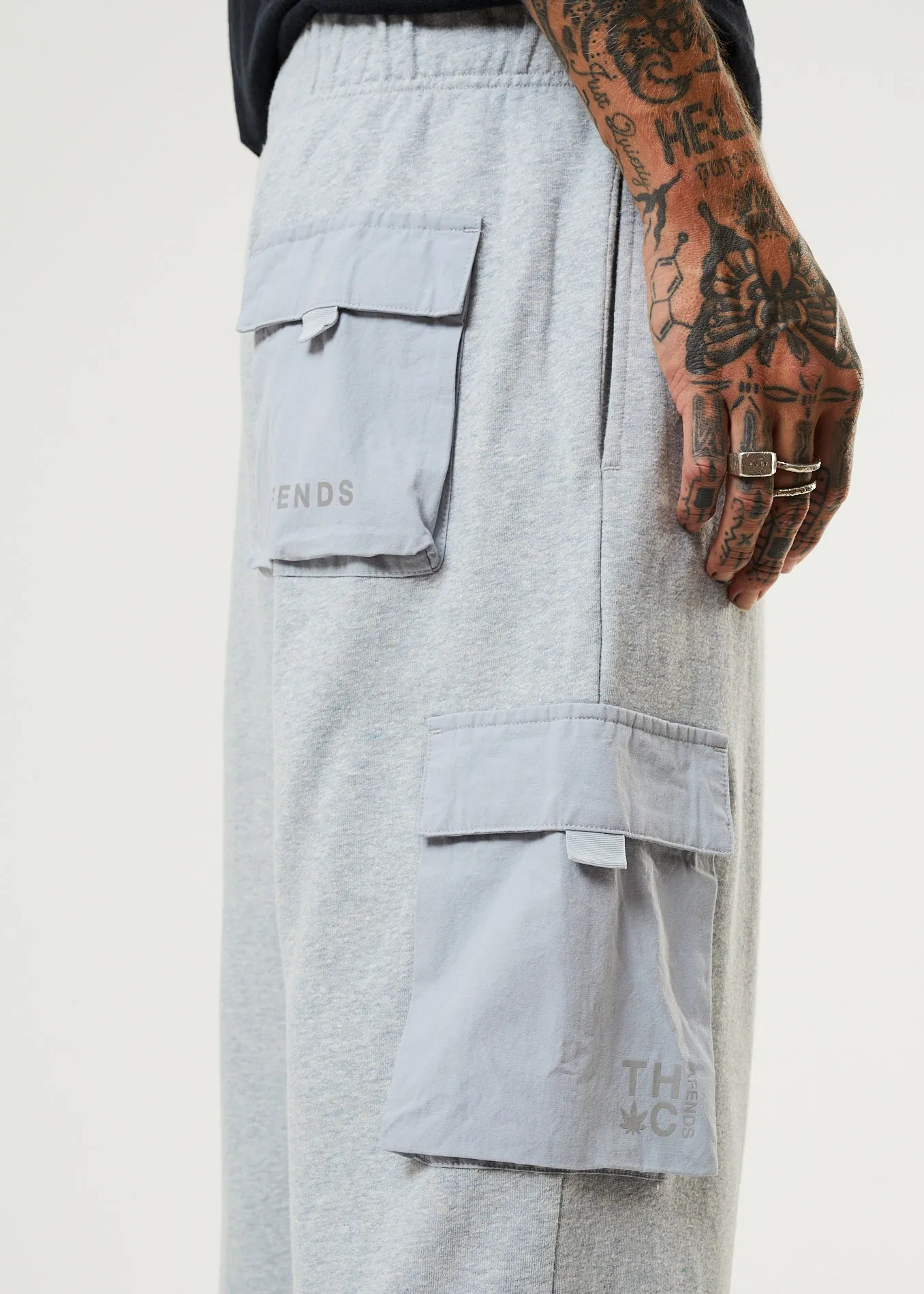 AFENDS Mens House Arrest - Sweat Pants - Shadow Grey Marle