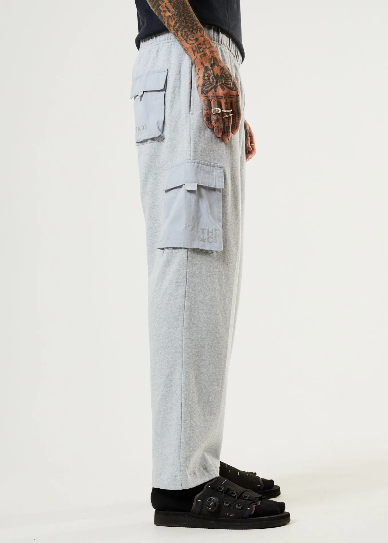 AFENDS Mens House Arrest - Sweat Pants - Shadow Grey Marle