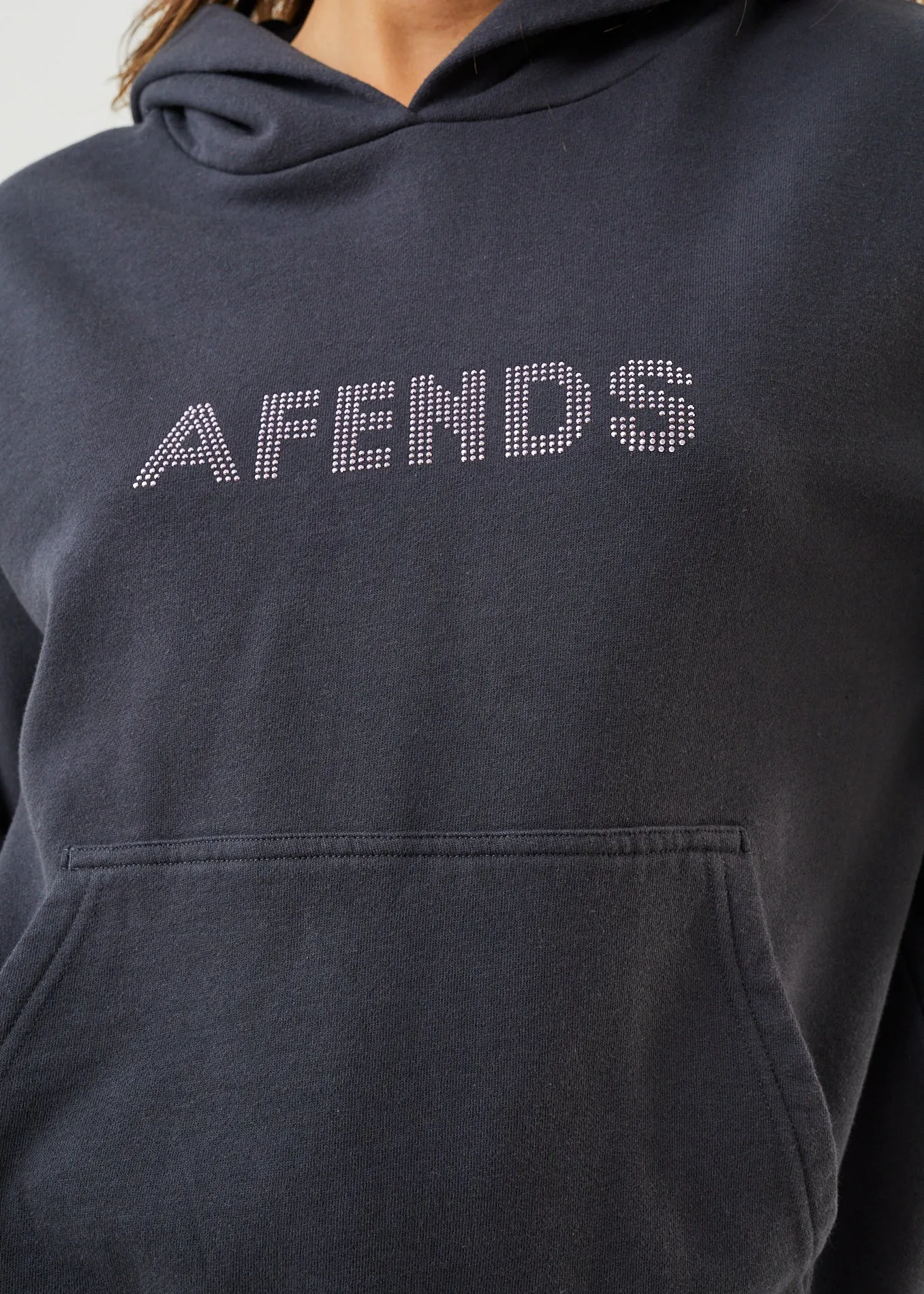 AFENDS Womens Glits - Hoodie - Charcoal