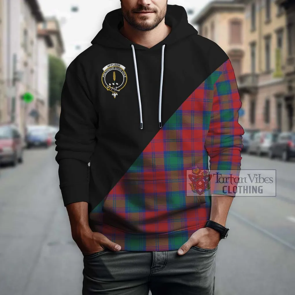 Affleck Tartan Hoodie with Family Crest and Military Logo Style