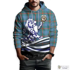 Agnew Ancient Tartan Hoodie with Alba Gu Brath Regal Lion Emblem