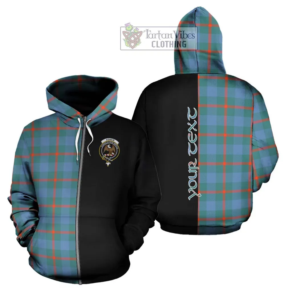 Agnew Ancient Tartan Hoodie with Family Crest and Half Of Me Style