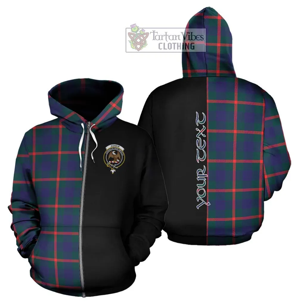 Agnew Tartan Hoodie with Family Crest and Half Of Me Style