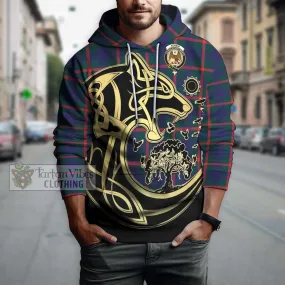 Agnew Tartan Hoodie with Family Crest Celtic Wolf Style