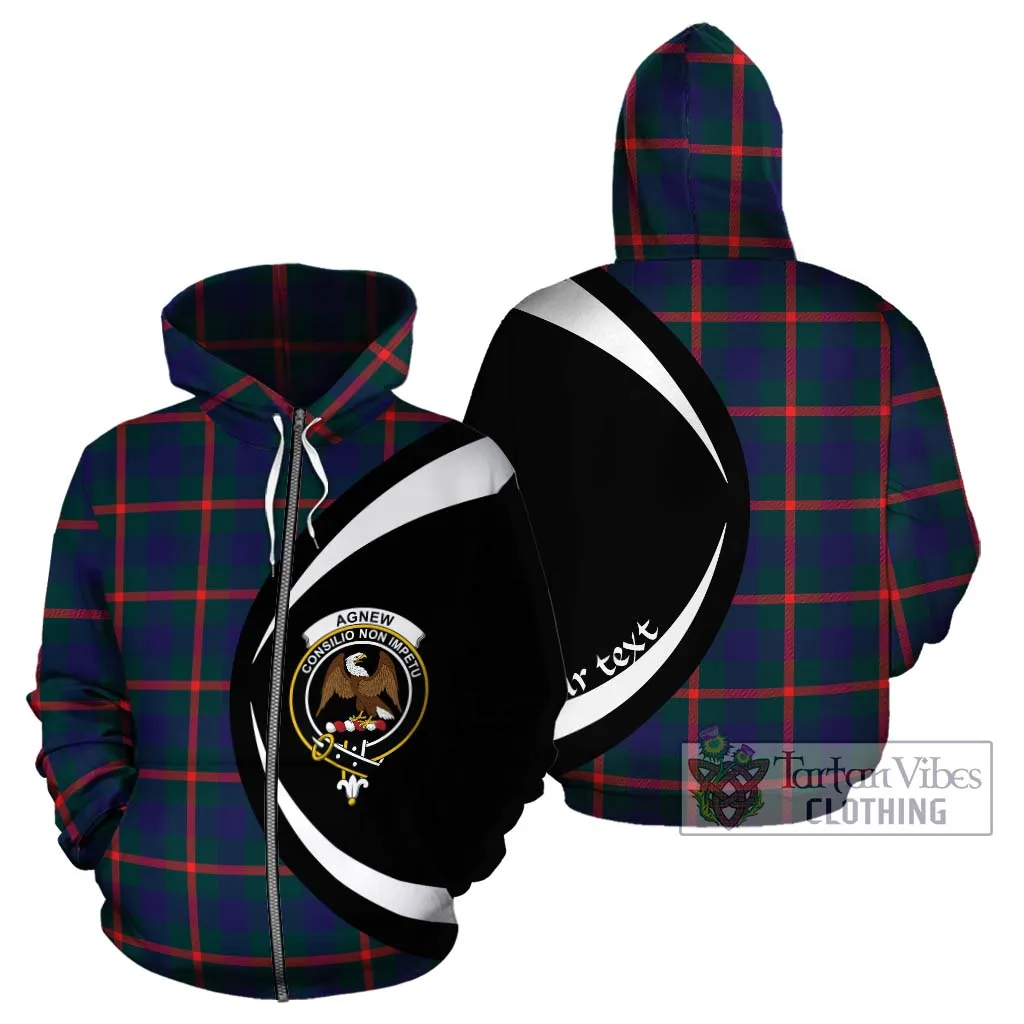 Agnew Tartan Hoodie with Family Crest Circle Style