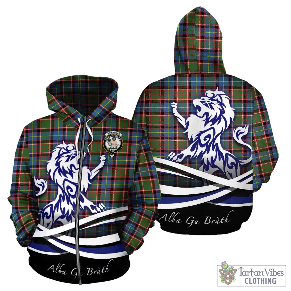 Aikenhead Tartan Hoodie with Alba Gu Brath Regal Lion Emblem