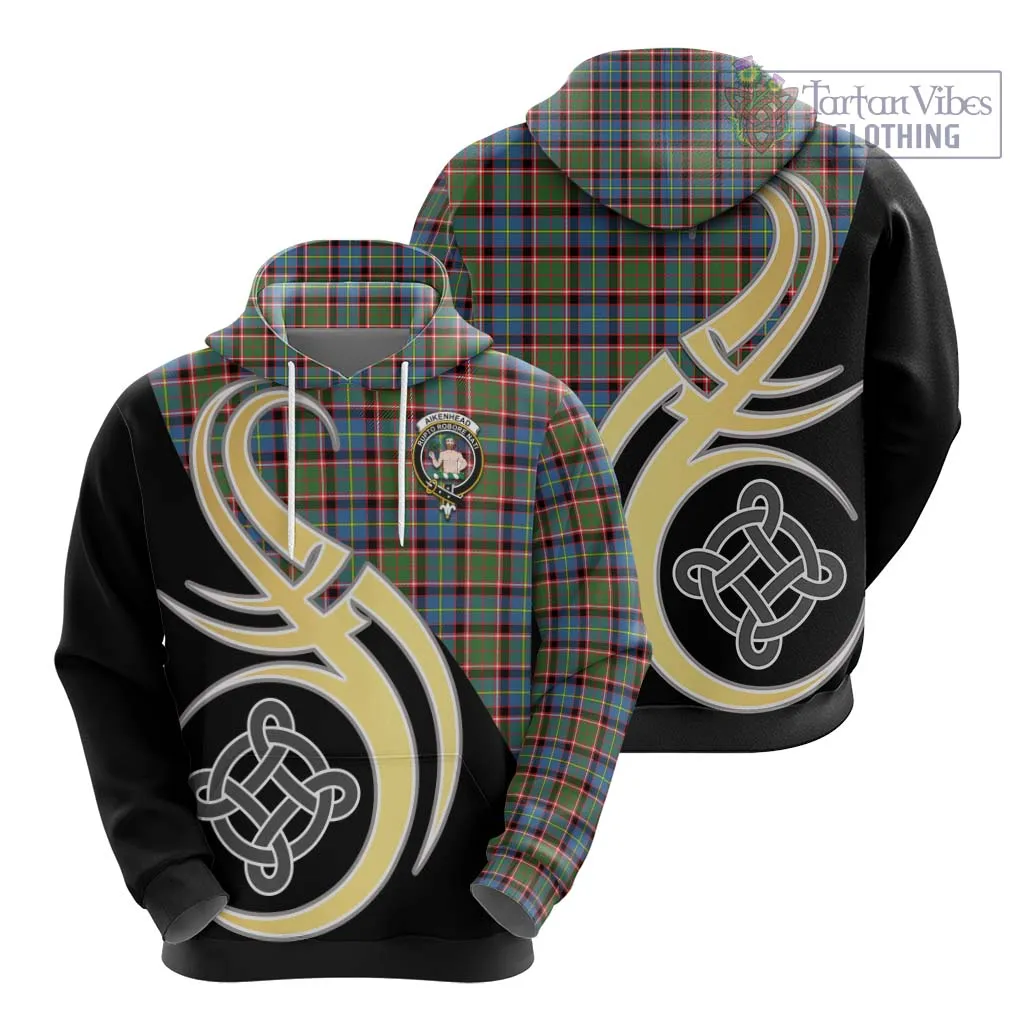 Aikenhead Tartan Hoodie with Family Crest and Celtic Symbol Style