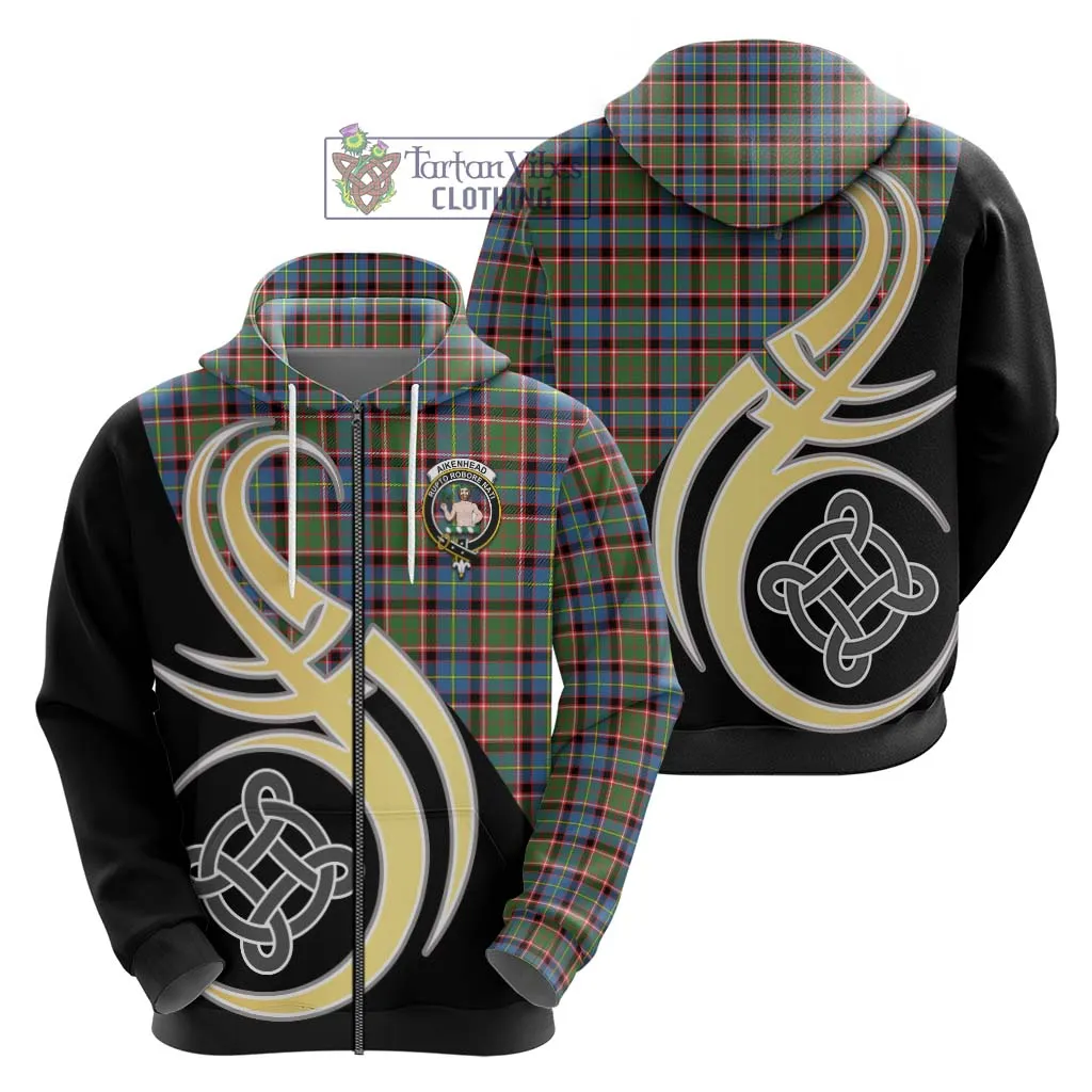 Aikenhead Tartan Hoodie with Family Crest and Celtic Symbol Style