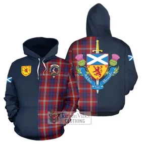 Ainslie Tartan Hoodie Alba with Scottish Lion Royal Arm Half Style