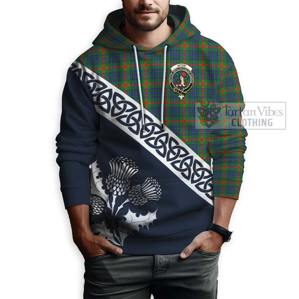 Aiton Tartan Hoodie Featuring Thistle and Scotland Map