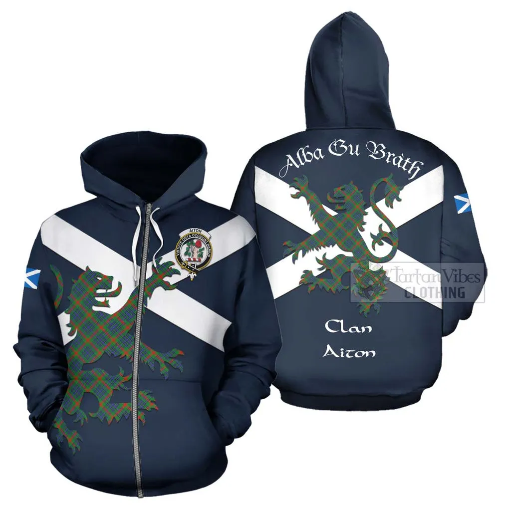 Aiton Tartan Lion Rampant Hoodie Proudly Display Your Heritage with Alba Gu Brath and Clan Name