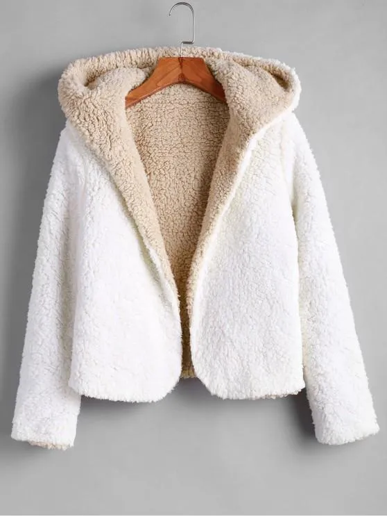 Alexis Ricecakes Hooded Reversible Teddy Coat for Women