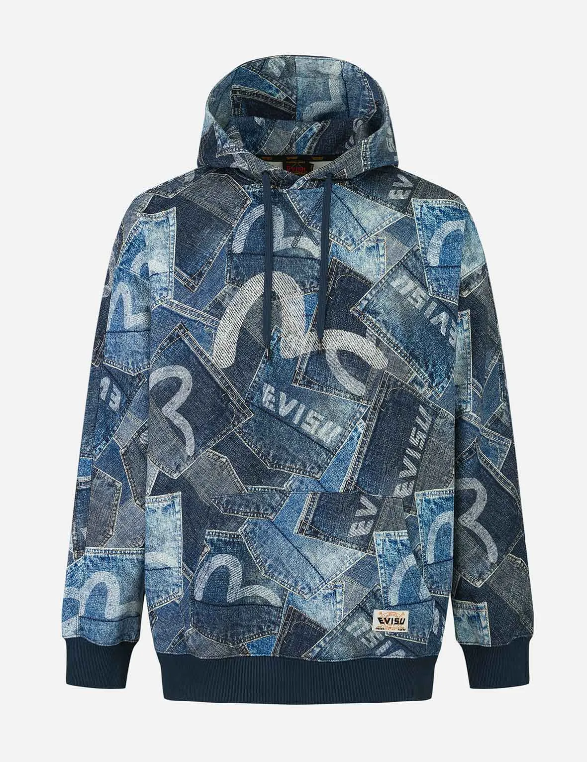 Allover Seagull Pocket  Print Loose Fit Hoodie