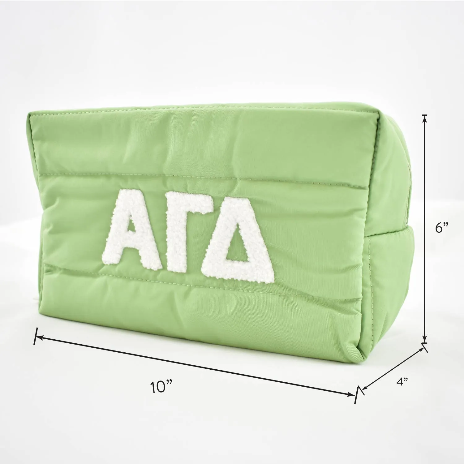 Alpha Delta Pi Makeup Bag - Puffer Style with Sorority Letters