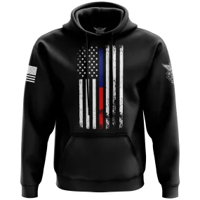 American Flag Thin Blue/Red Line Hoodie