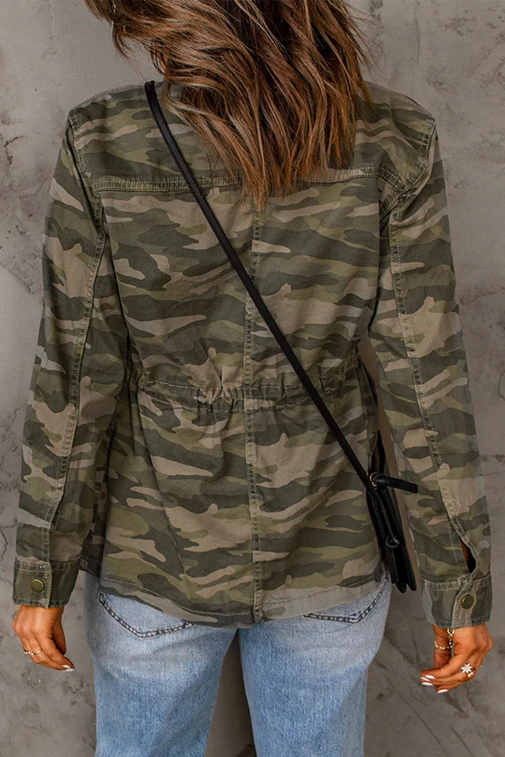 *App Exclusive* Camo Snap Down Jacket