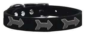 Arrow Widget Genuine Leather Dog Collar Black 26