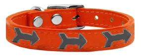 Arrow Widget Genuine Leather Dog Collar Orange 24